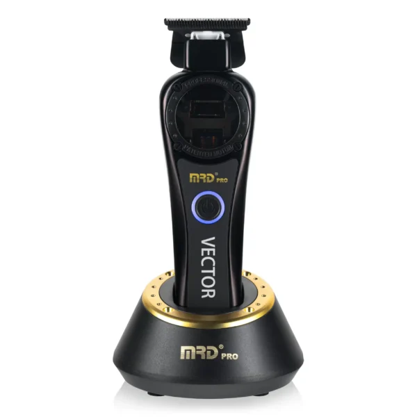Trimmer profesional MRD GMT-999C X-PRO con motor vectorial de 11.000 RPM y cuchilla DLC para terminaciones de barbería.